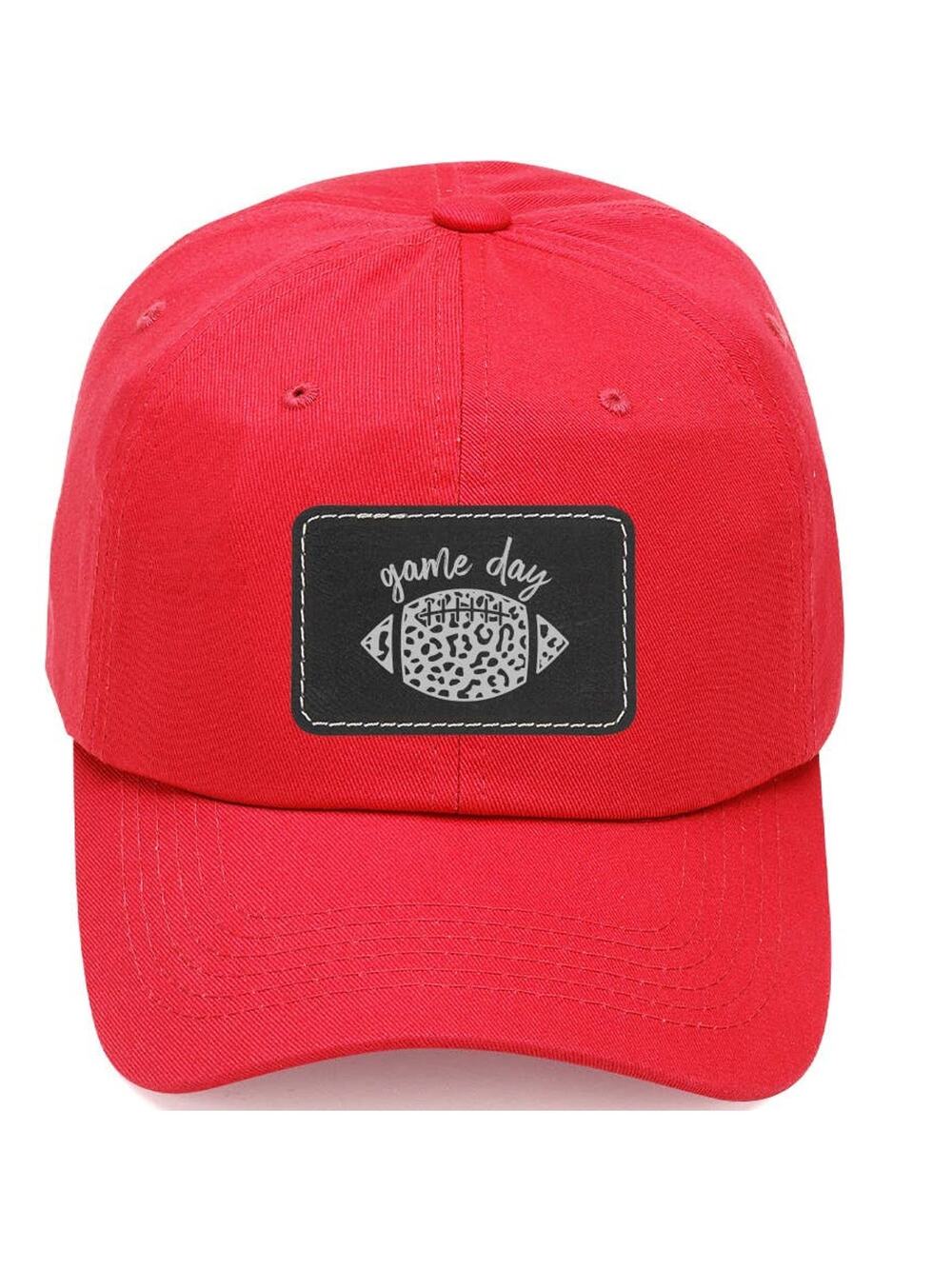 Leopard Print Game Day Cap – Red | Football Patch | Viv&Lou